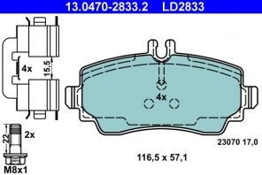 ATE 13.0470-2833.2 - Brzdové platničky -