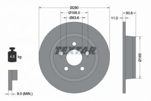 Textar 92326403 - Brzdový kotúč -