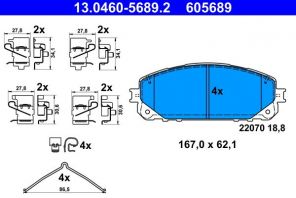 ATE 13.0460-5689.2 - Brzdové platničky -