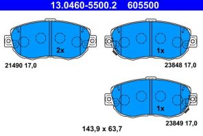 ATE 13.0460-5500.2 - Brzdové platničky -