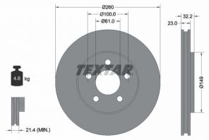 Textar 92271603 - Brzdový kotúč -