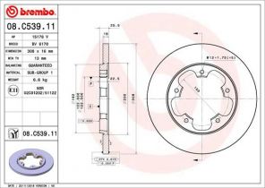 Brembo 08.C539.11 - Brzdový kotúč -