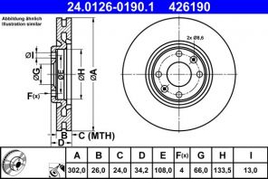 ATE 24.0126-0190.1 - Brzdový kotúč -