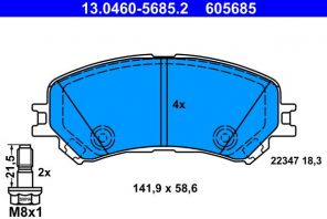 ATE 13.0460-5685.2 - Brzdové platničky -