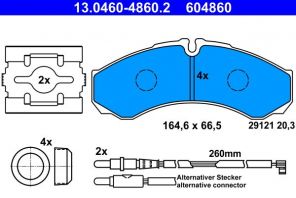 ATE 13.0460-4860.2 - Brzdové platničky -