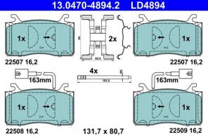 ATE 13.0470-4894.2 - Brzdové platničky -