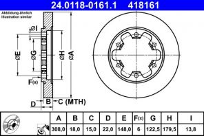 ATE 24.0118-0161.1 - Brzdový kotúč -