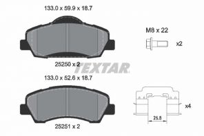 Textar 2525004 - Brzdové platničky -