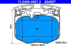 ATE 13.0460-4897.2 - Brzdové platničky -