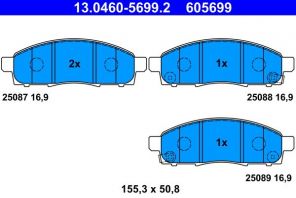 ATE 13.0460-5699.2 - Brzdové platničky -