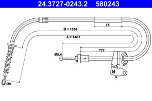 ATE 24.3727-0243.2 - Brzdové lano -