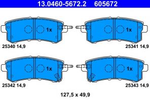 ATE 13.0460-5672.2 - Brzdové platničky -