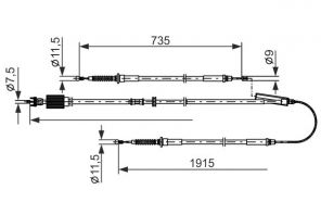 Bosch 1 987 482 801 - Brzdové lano -