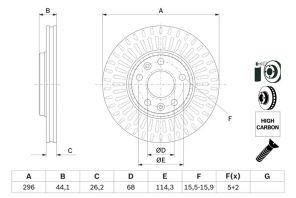 Bosch 0 986 479 E77 - Brzdový kotúč -