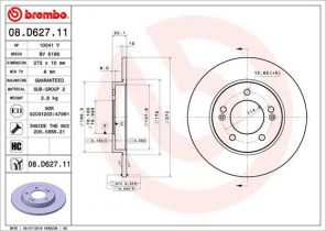 Brembo 08.D627.11 - Brzdový kotúč -