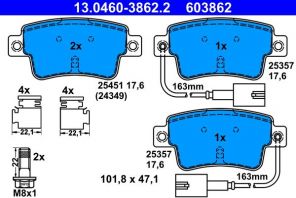 ATE 13.0460-3862.2 - Brzdové platničky -