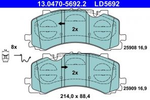 ATE 13.0470-5692.2 - Brzdové platničky -