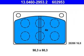 ATE 13.0460-2953.2 - Brzdové platničky -