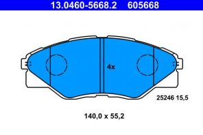 ATE 13.0460-5668.2 - Brzdové platničky -
