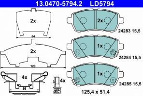 ATE 13.0470-5794.2 - Brzdové platničky -
