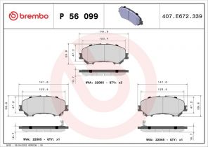 Brembo P 56 099 - Brzdové platničky -