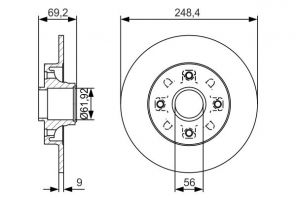 Bosch 0 986 479 S43 - Brzdový kotúč -