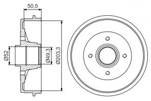 Bosch 0 986 477 197 - Brzdový bubon -