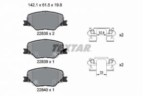 Textar 2283801 - Brzdové platničky -