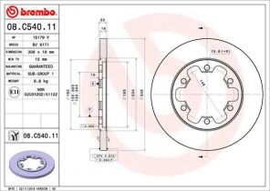 Brembo 08.C540.11 - Brzdový kotúč -