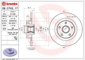 Brembo 08.C742.17 - Brzdový kotúč -