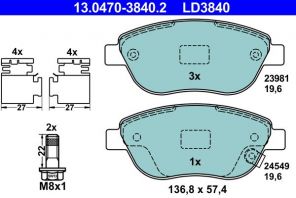 ATE 13.0470-3840.2 - Brzdové platničky -