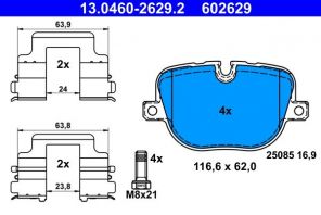 ATE 13.0460-2629.2 - Brzdové platničky -