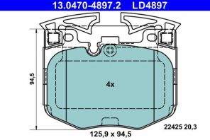 ATE 13.0470-4897.2 - Brzdové platničky -