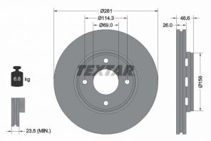 Textar 92204400 - Brzdový kotúč -