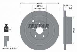 Textar 92255903 - Brzdový kotúč -