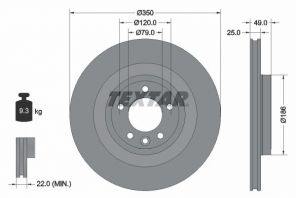 Textar 92278403 - Brzdový kotúč -