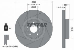 Textar 92282205 - Brzdový kotúč -