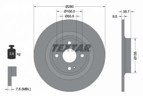 Textar 92320003 - Brzdový kotúč -