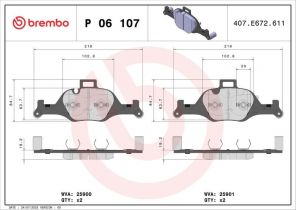 Brembo P 06 107 - Brzdové platničky -