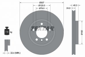 Textar 92275605 - Brzdový kotúč -