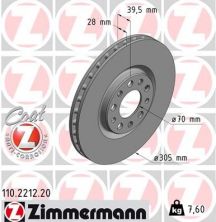 Zimmermann 110.2212.20 - Brzdový kotúč -