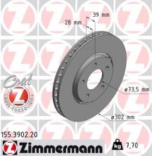 Zimmermann 155.3902.20 - Brzdový kotúč -