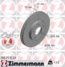 Zimmermann 200.2515.20 - Brzdový kotúč -