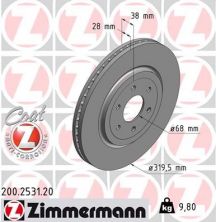 Zimmermann 200.2531.20 - Brzdový kotúč -