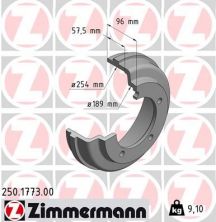 Zimmermann 250.1773.00 - Brzdový bubon -