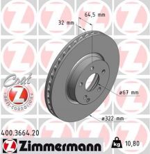 Zimmermann 400.3664.20 - Brzdový kotúč -