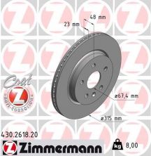 Zimmermann 430.2618.20 - Brzdový kotúč -