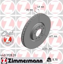 Zimmermann 440.3128.20 - Brzdový kotúč -