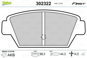 Valeo 302322 - Brzdové platničky -