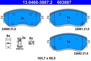 ATE 13.0460-3887.2 - Brzdové platničky -